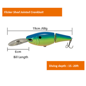 Approvisionnement direct usine – Leurre flottant multi-sections bionique <span class=keywords><strong>Berkley</strong></span> Flicker 19 cm, deux sections, connexion en fer épais, pour pêche en <span class=keywords><strong>eau</strong></span> dure - Product Image 2