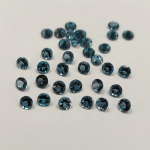 Calidad AAA, Topacio Azul de Londres Natural, corte radiante, facetado, 4x4, piedra preciosa suelta redonda, fabricación de joyas de piedra azul - Product Image 1