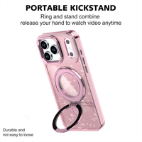 Fabricant chinois d'étuis de téléphone, étui de téléphone magnétique transparent en TPU avec paillettes de qualité supérieure, avec béquille pour iPhone 17 16 15 Pro Max