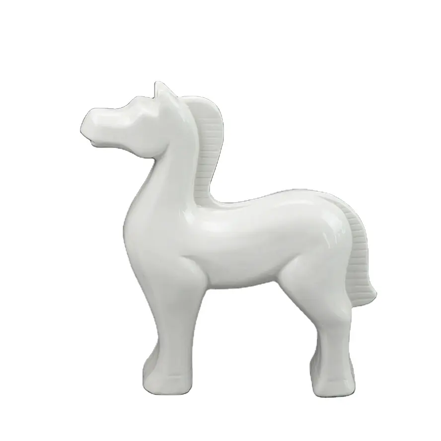 White home decorative custom ceramic animal porcelain horse figurine