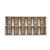 En stock, Moyen-Orient, arabe, écologique, ensemble de 12 verres à thé marocains, design de luxe léger, fleurs cuites à haute température