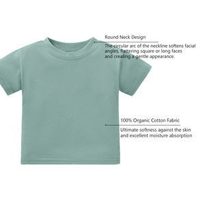 Áo thun bé sơ sinh chất liệu cotton hữu cơ 100%, màu trắng trơn, dáng rộng, tay ngắn, giao hàng nhanh - Product Image 4