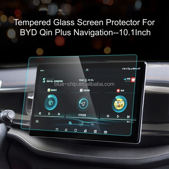 Wholesale 2.5D 9H Anti-scratch Car GPS Dashboard Navigation Tempered Glass Screen Protector for BYA Qin Plus 2021-2026 10.1Inch