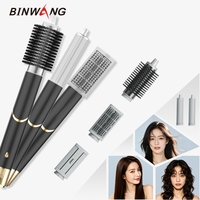 Secador de Pelo Binwang 6 en 1 de 1400W de Alta Velocidad, 110000rpm, Profesional, Iónico, Rizador Automático, Peine Alisador, Estilizador de Aire Plegable para Hotel