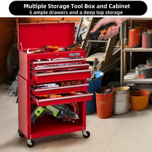 Tool Cabinet Heavy Duty Workshop Tool Chest Tool Trolley 5 Drawers Garage Organizer Tools Storage