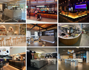 Mostrador de Caja Moderno para <span class=keywords><strong>Restaurante</strong></span>, Mostrador de Caja para Cafetería Hecho de Piedra de Superficie Sólida de Alta Calidad - Product Image 5