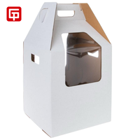 Caja alta de cartón corrugado para pasteles con ventana transparente para embalaje de alimentos Tipo de carpeta de papel