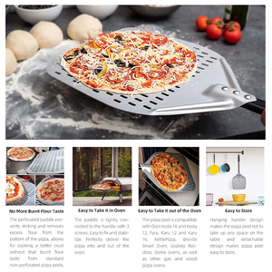 Accesorios para Hornear, Pala para <span class=keywords><strong>Pizza</strong></span> de Aluminio de 7/8/10/12 Pulgadas con Mango Largo Antideslizante, Pala para <span class=keywords><strong>Pizza</strong></span> para Horno - Product Image 5