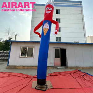 Muñeco Inflable de Helado para la Entrada de una Heladería, Atrae Clientes - Globo Publicitario Inflable Bailarín, Bailarín Aéreo de Helado - Product Image 1