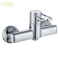Mitigeur de douche mural en chrome poli, robinet de douche à poignée unique avec inverseur, eau chaude et froide, pour salle de bain