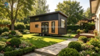 Usine de conteneurs Skyacross, maison modulaire en conteneurs, maison mobile, kits de chalets en bois, villas en bois SIPs, alimentées à l'énergie solaire, écologiques