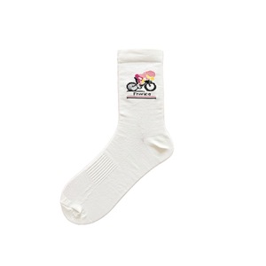 Cycling Crew Socks Nylon Mid Length Black White Unisex Sport Socks For Bike Riding - Product Image 5