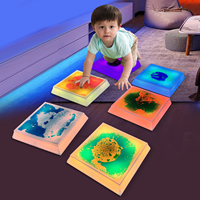 Jouet d'intégration sensorielle, pierres d'équilibre lumineuses LED liquides, tapis de jeu changeant de couleur, dalles de sol liquides interactives
