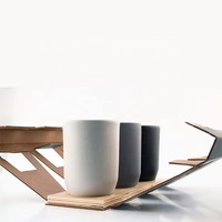 Emballages personnalisés en papier kraft recyclable pour bouteilles en verre, gobelets à café et à thé jetables, lot de 3, finition mate