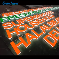 Enseigne publicitaire lumineuse personnalisée avec logo LED pour bureaux, commerces de détail, en acrylique, résistante à l'eau, extérieure, en relief 3D