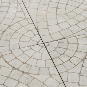 Piastrelle a mosaico in gres porcellanato effetto avorio 12x12 pollici, motivo pietra bianca per decorazione pareti e pavimenti - Product Image 4