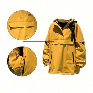 Veste d'hiver slim pour homme, parka avec fermeture éclair et capuche, manteau imprimé tendance, vente en gros - Product Image 2