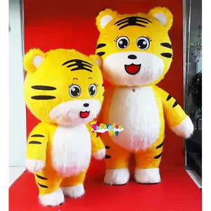 Hot selling custom cartoon tiger mascot costume Inflatable cute cartoon tiger mascot adult party costume
