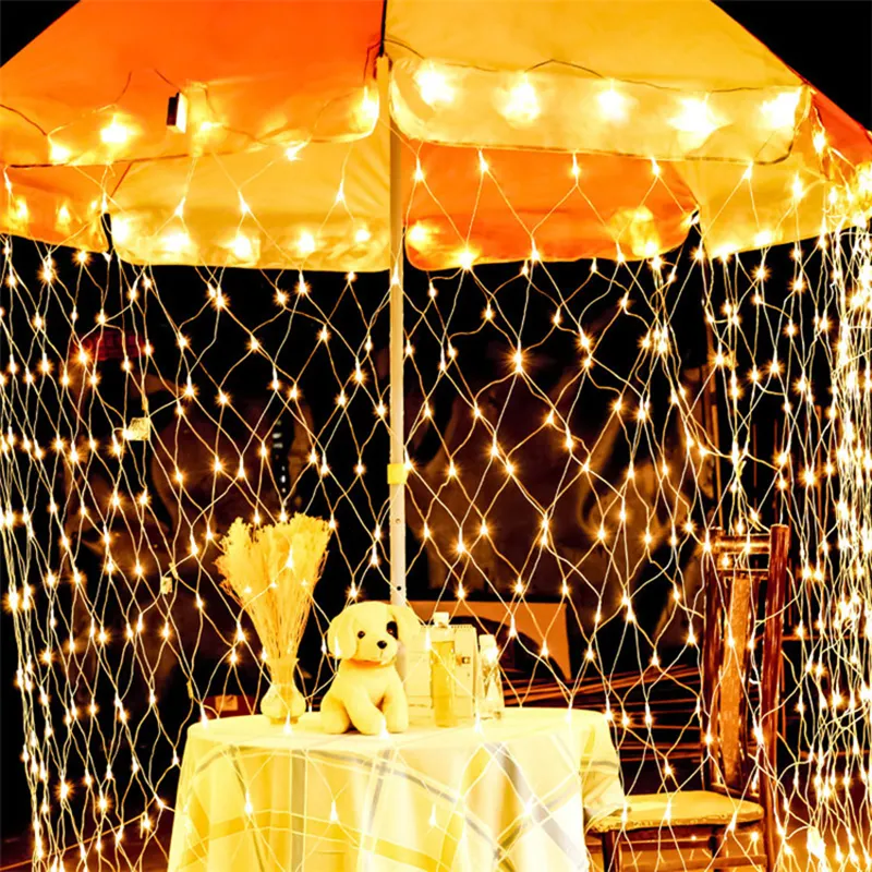 1.5mx1.5m/3x2m led net mesh fairy string light garland window curtain christmas fairy light wedding party holiday light