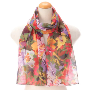 ผ้าคลุมไหล่ผู้หญิงลายดอกไม้พิมพ์ลายอิตาลีแบบยาว น้ำหนักเบา สไตล์เรโทร สำหรับฤดูใบไม้ผลิและฤดูร้อนใหม่ - Product Image 2