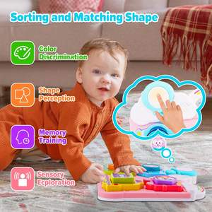 Jouet lumineux pour <span class=keywords><strong>fille</strong></span> de 1 an, trieur de formes musicales pour bébé, véhicule amusant, puzzle sonore pour enfant en bas âge - Product Image 4