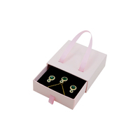 Boîte de tiroir en papier Floding populaire avec ruban Logo personnalisé boîte d'emballage de bijoux boucle d'oreille anneau collier pendentif boîte-cadeau