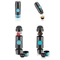 Machine à café portable électrique en plastique, entièrement automatique, double usage, pour l'extérieur, compatible avec les capsules italiennes