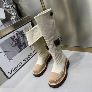 Stivali da <span class=keywords><strong>Cowboy</strong></span> con Logo Personalizzato in Dropshipping, Scarpe da <span class=keywords><strong>Donna</strong></span> con Suola Spessa, Stivali di Design alla Moda in Denim per Signore - Product Image 4