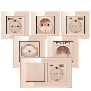 Commercio all'ingrosso di alta qualità vetro moderno ue accessori elettrici Standard per ufficio uso <span class=keywords><strong>della</strong></span> <span class=keywords><strong>casa</strong></span> 1/2/3/4 Gang 1/2way interruttori a parete - Product Image 1