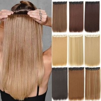 Extensions de cheveux à clipser, cheveux lisses, vente chaude, extensions de cheveux, postiches épais, tête entière pour femmes, vente en gros