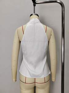 Women's Satin Halter Wrap <b>Top</b> - Sleeveless Ruched Blouse With Gold Decorative Buckle Shirt Fashion - Product Image 6