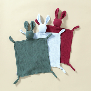 Couverture de sécurité en mousseline de coton pour bébé, motif <span class=keywords><strong>lapin</strong></span>, douce et respirante, cadeau unique pour nouveau-nés, garçons et filles - Product Image 3