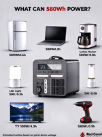 OEM 600W 800W Stasiun Daya Portabel 580Wh Generator Tenaga Surya Gelombang Sinus Murni untuk Berkemah, Luar Ruangan, Cadangan Rumah, Darurat