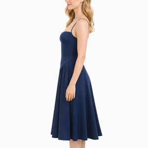 Vestido Midi Largo de Verano para Mujer, Elegante, Casual, con Cintura Imperio Plisada, Estilo Informal, de Lujo, Fabricante OEM, Venta al Por Mayor Personalizada - Product Image 2