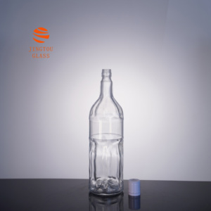 Bouteilles en verre givré personnalisables 700 ml, bouteilles à vin en verre transparent en forme de vague, adaptées aux spiritueux et aux vins de fruits - Product Image 3