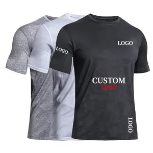 camisa polo da marca homens tamanho xxl Suppliers-Camiseta esportiva respirável para homens e mulheres, camiseta fitness de secagem rápida para academia e treinamento, tecido esportivo
