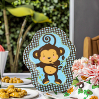 Assiettes en papier jetables en forme de singe bleu pour fête d'enfants - Utilisation industrielle pour les rassemblements