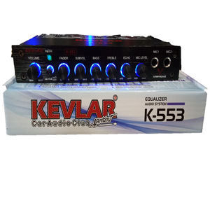 Sistema de ecualizador de audio profesional para automóvil Kevlar K-553, ajuste de sonido DSP de 5 bandas con entrada de micrófono para reproductores de karaoke - Product Image 3
