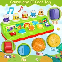 Enfant en bas âge Montessori cause et effet activité sensorielle jouet interactif pop up animal boîte martelage jeu avec lumières sons musique
