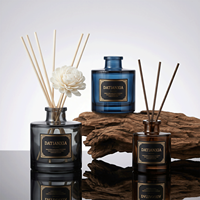 Nouvelle Arrivée Bouteille d'aromathérapie en verre écologique sans flamme 50ml 100ml 120ml 150ml 200ml Diffuseur à bâtonnets Couleur et logo personnalisables