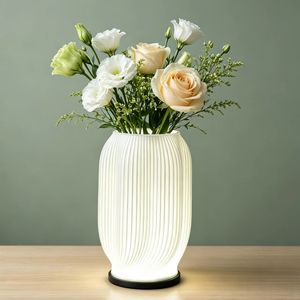 مصباح مكتب <span class=keywords><strong>LED</strong></span> حديث وبسيط بتقنية الطباعة ثلاثية الأبعاد مع مصدر طاقة تيار مستمر، إضاءة دافئة بيضاء قابلة للتعتيم للاستخدام في غرف النوم والدراسة - Product Image 1