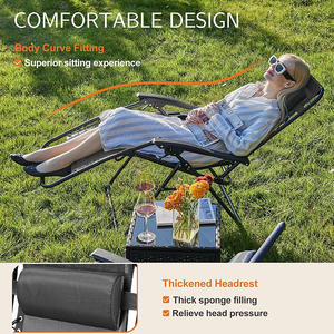 Tùy chỉnh sang trọng nhôm thấp di động ngả không trọng lực Ghế gấp bãi biển Ghế đệm ngoài trời bán buôn - Product Image 3
