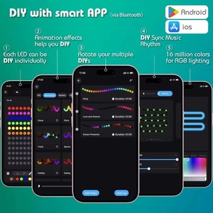 Tự làm RGB + IC pin Powered LED Strip Lights màu sắc thay đổi USB LED chuỗi đèn Bluetooth ứng dụng và 2.4 Gam điều khiển từ xa - Product Image 5