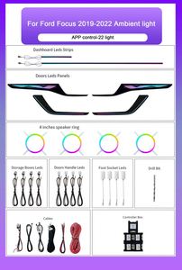 Éclairage d'ambiance dynamique 64 couleurs pour Ford <span class=keywords><strong>Focus</strong></span> 2019-2022 – Accessoires intérieurs de voiture pour une ambiance lumineuse améliorée - Product Image 5