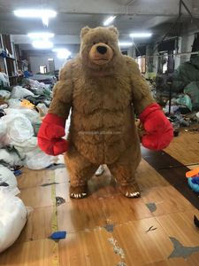 Efun最小起订量1 PC 2/2米拳击熊棕熊动物角色扮演毛绒吉祥物服装充气棕熊带拳击手套 - Product Image 4