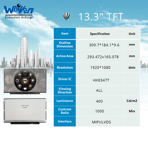 13.3 inch <span class=keywords><strong>TFT</strong></span> màn hình hiển thị với 1920*1080 Độ phân giải RGB/LVDS/EDP giao diện <span class=keywords><strong>LCD</strong></span> Bảng điều chỉnh mô-đun - Product Image 2
