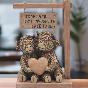 Highland Cow Resin Ornament <b>Statue</b> Animal Shape Home Decoration Wedding Gift Artistic Decorative Figurine - Product Image 4