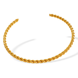 Open Braid <b>Bangle</b> Titanium Steel Minimalist Jewelry Unisex Fashion <b>Bracelet</b> Gold Silver Color Sz186 - Product Image 5