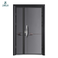 Porte d'entrée en aluminium coulé sculpté sur mesure, anti-explosion, sécurisée, moderne, étanche, pour villa et hôtel