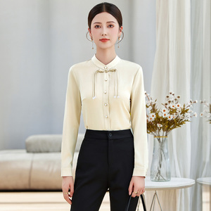 Chemise de travail pour femme de haute qualité, couleur unie, mode bureau, formelle, vente en gros, hôtel, chemise basique - Product Image 4